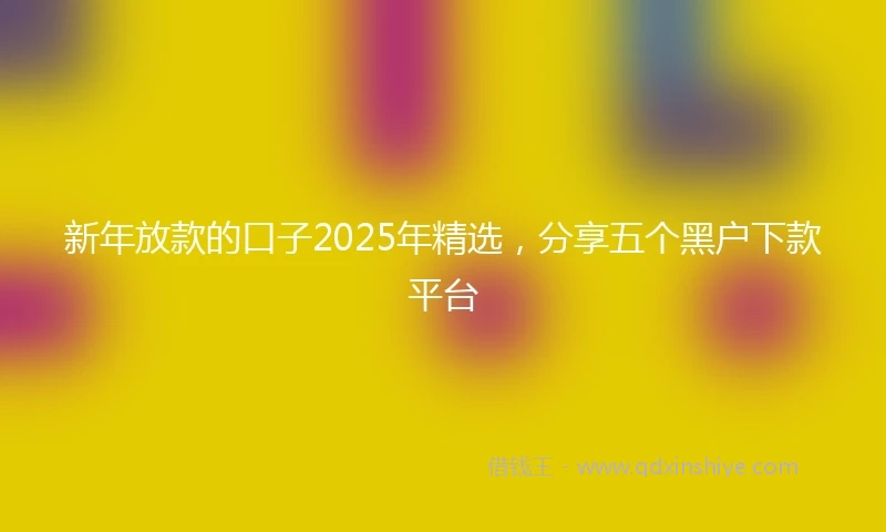 新年放款的口子2025年精选，分享五个黑户下款平台