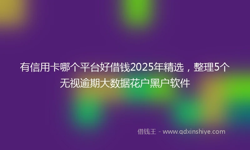 有信用卡哪个平台好借钱2025年精选,整理5个无视逾期大数据花户黑户软件