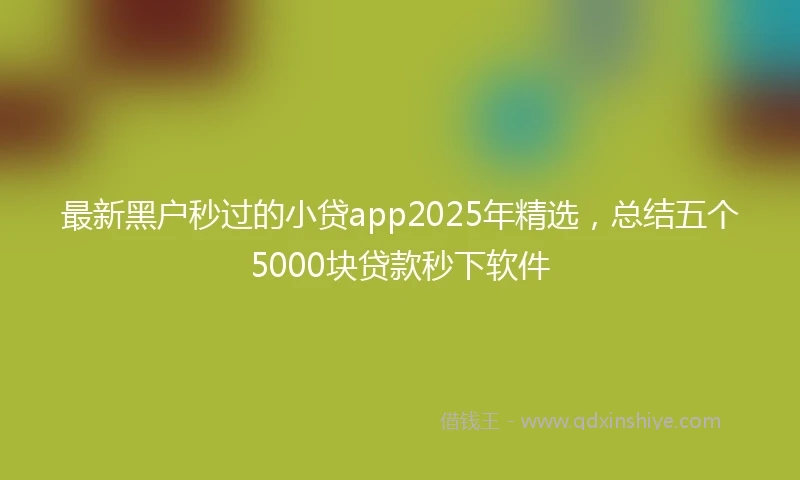 最新黑户秒过的小贷app2025年精选，总结五个5000块贷款秒下软件