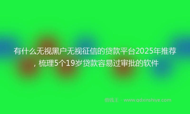 有什么无视黑户无视征信的贷款平台2025年推荐，梳理5个19岁贷款容易过审批的软件