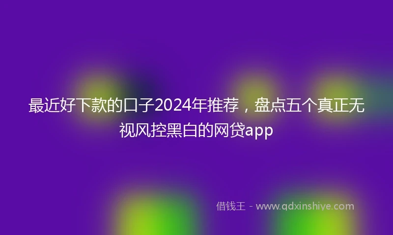 最近好下款的口子2024年推荐，盘点五个真正无视风控黑白的网贷app