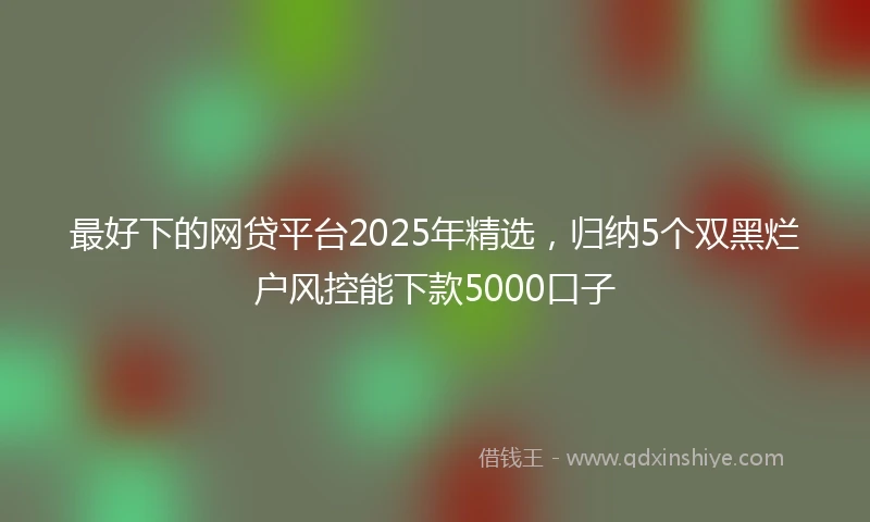 最好下的网贷平台2025年精选，归纳5个双黑烂户风控能下款5000口子