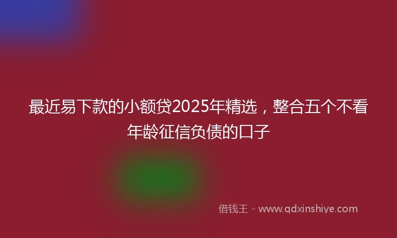 最近易下款的小额贷2025年精选，整合五个不看年龄征信负债的口子