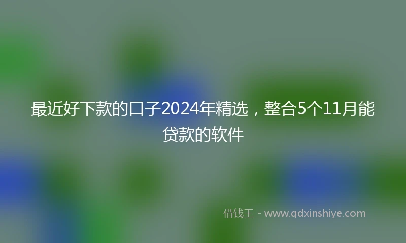最近好下款的口子2024年精选，整合5个11月能贷款的软件