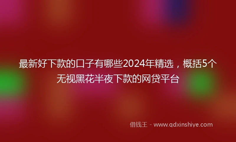 最新好下款的口子有哪些2024年精选，概括5个无视黑花半夜下款的网贷平台