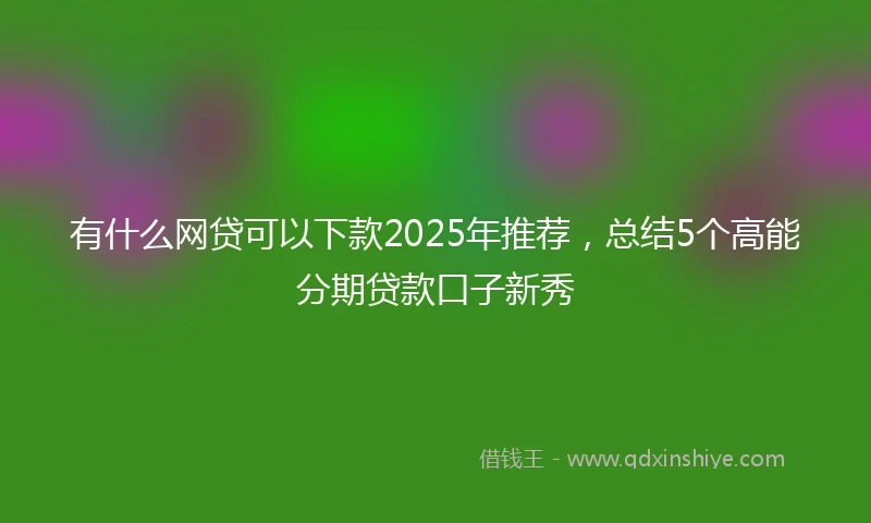 有什么网贷可以下款2025年推荐，总结5个高能分期贷款口子新秀