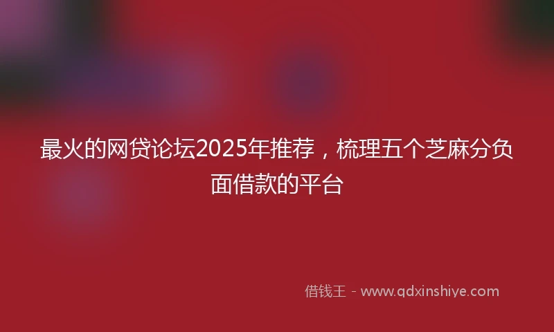 最火的网贷论坛2025年推荐，梳理五个芝麻分负面借款的平台