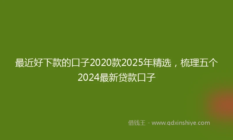 最近好下款的口子2020款2025年精选，梳理五个2024最新贷款口子