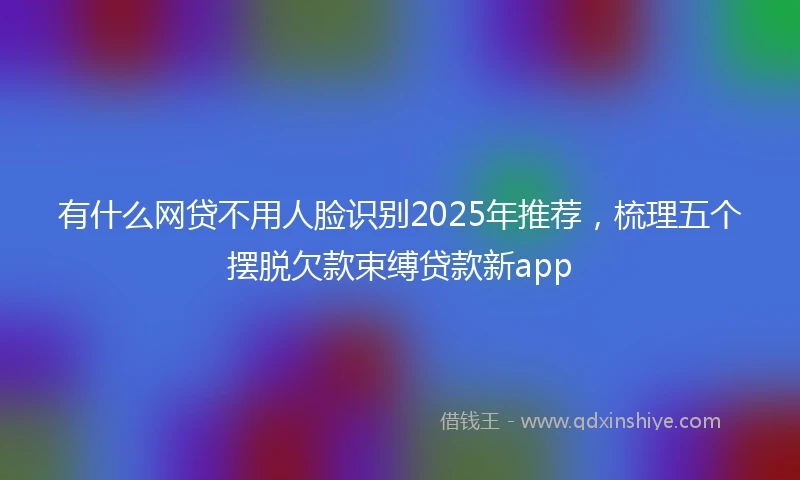有什么网贷不用人脸识别2025年推荐，梳理五个摆脱欠款束缚贷款新app