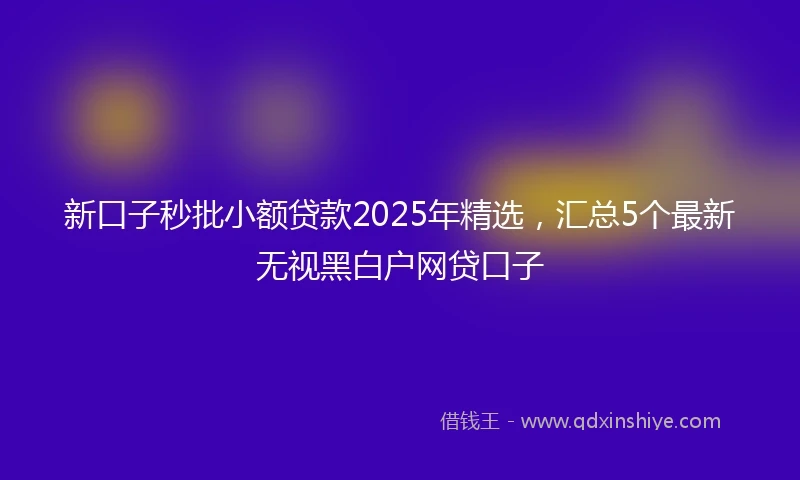 新口子秒批小额贷款2025年精选，汇总5个最新无视黑白户网贷口子