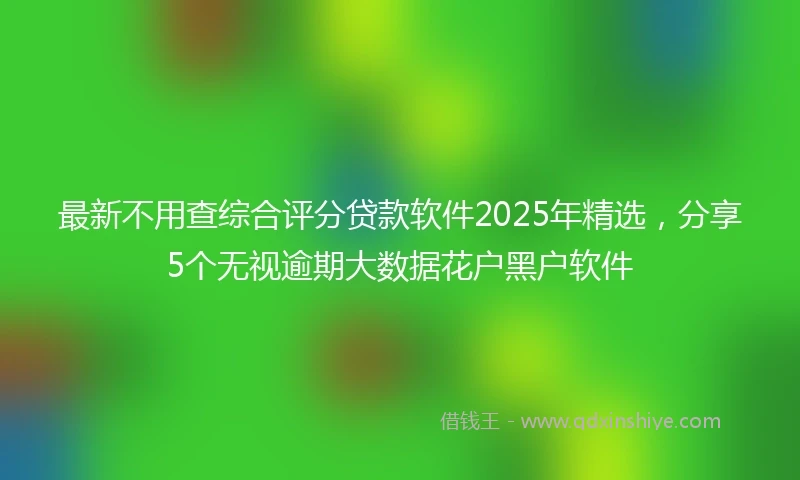 最新不用查综合评分贷款软件2025年精选，分享5个无视逾期大数据花户黑户软件