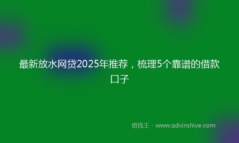 最新放水网贷2025年推荐，梳理5个靠谱的借款口子