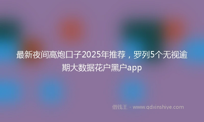 最新夜间高炮口子2025年推荐，罗列5个无视逾期大数据花户黑户app