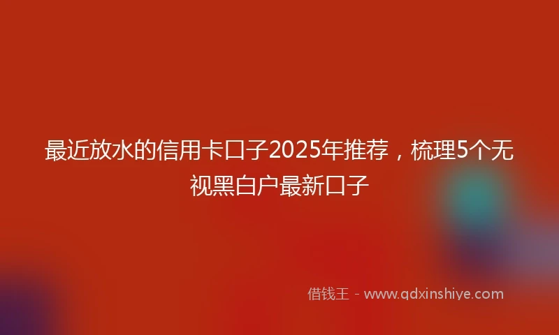 最近放水的信用卡口子2025年推荐，梳理5个无视黑白户最新口子