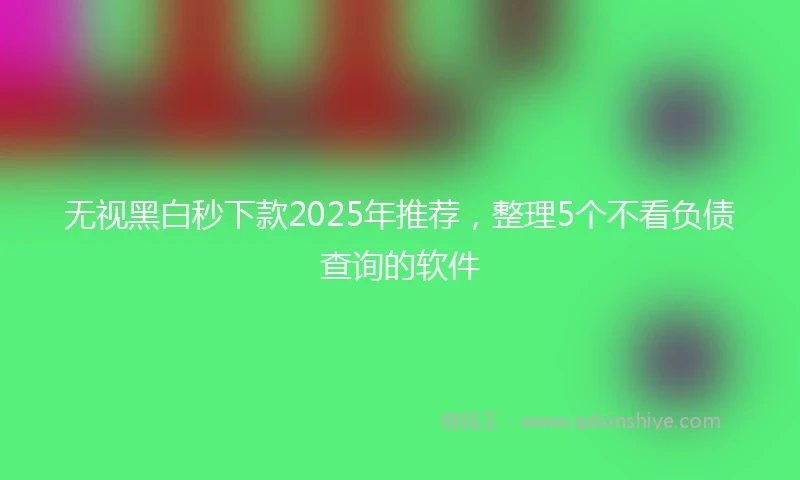 无视黑白秒下款2025年推荐，整理5个不看负债查询的软件