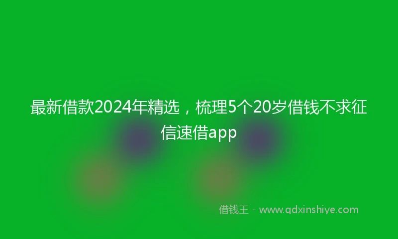 最新借款2024年精选，梳理5个20岁借钱不求征信速借app