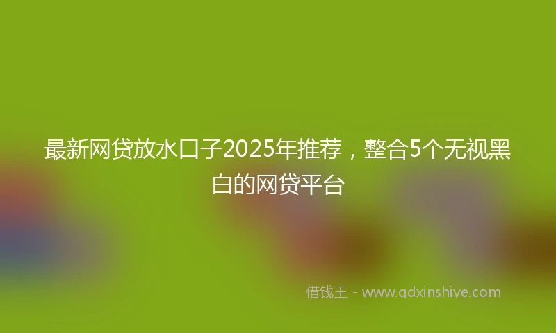 最新网贷放水口子2025年推荐，整合5个无视黑白的网贷平台
