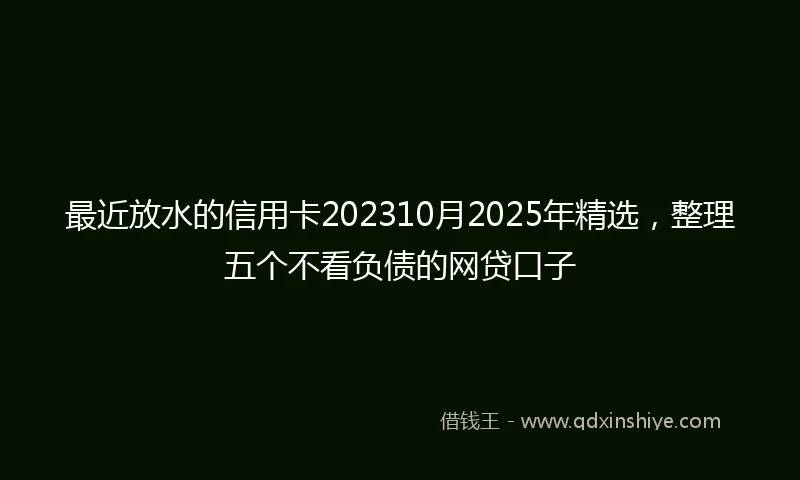 最近放水的信用卡202310月2025年精选，整理五个不看负债的网贷口子