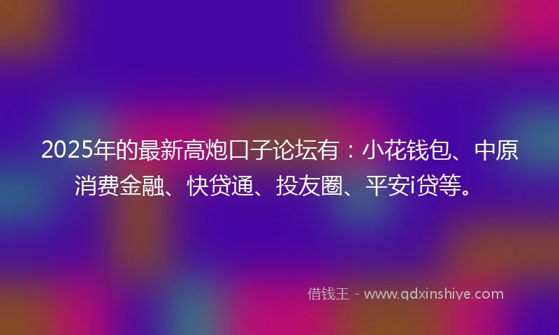 2025年的最新高炮口子论坛有：小花钱包、中原消费金融、快贷通、投友圈、平安i贷等。