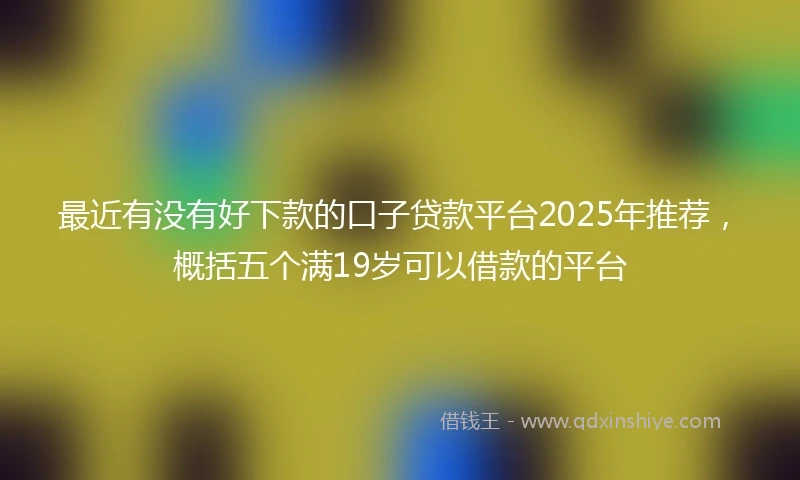 最近有没有好下款的口子贷款平台2025年推荐，概括五个满19岁可以借款的平台