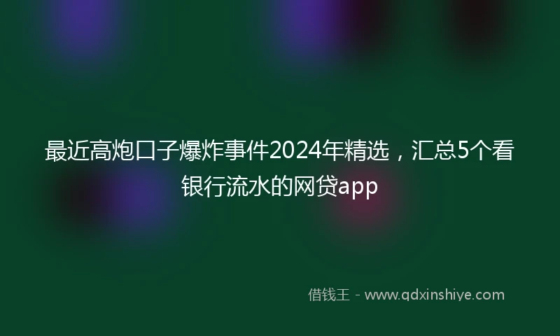 最近高炮口子爆炸事件2024年精选,汇总5个看银行流水的网贷app