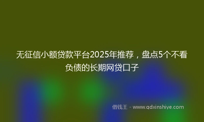 无征信小额贷款平台2025年推荐，盘点5个不看负债的长期网贷口子