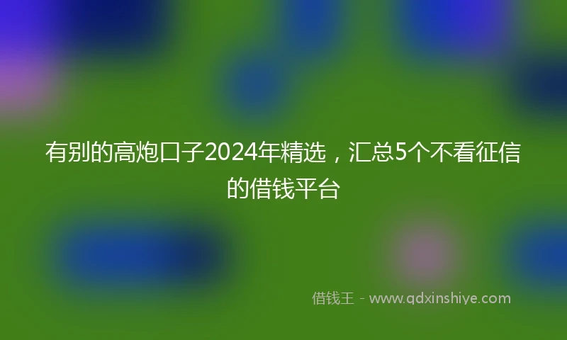 有别的高炮口子2024年精选，汇总5个不看征信的借钱平台