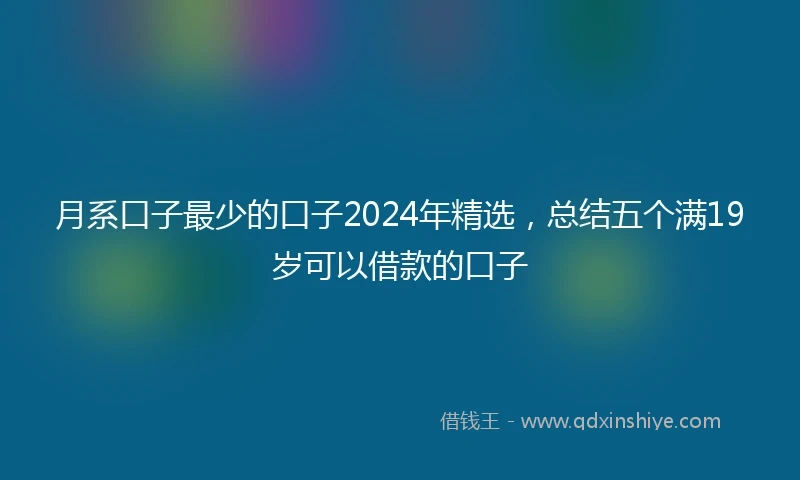 月系口子最少的口子2024年精选，总结五个满19岁可以借款的口子