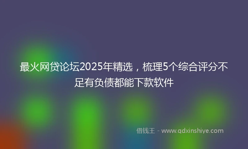 最火网贷论坛2025年精选，梳理5个综合评分不足有负债都能下款软件