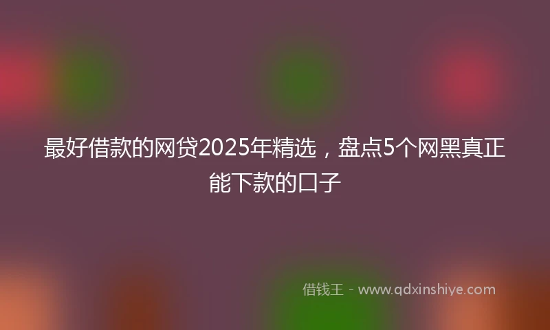 最好借款的网贷2025年精选，盘点5个网黑真正能下款的口子