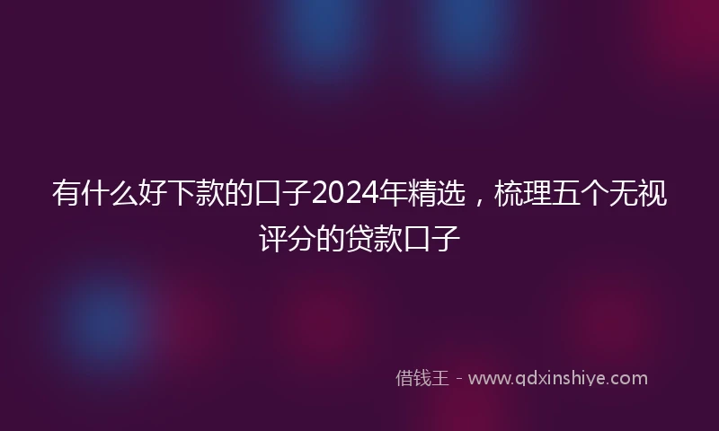 有什么好下款的口子2024年精选，梳理五个无视评分的贷款口子