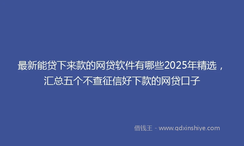 最新能贷下来款的网贷软件有哪些2025年精选，汇总五个不查征信好下款的网贷口子