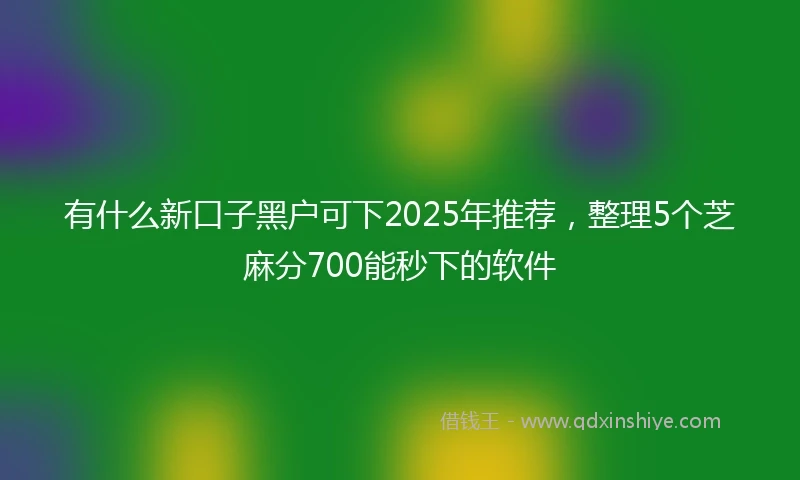 有什么新口子黑户可下2025年推荐，整理5个芝麻分700能秒下的软件