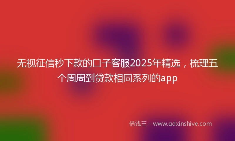 无视征信秒下款的口子客服2025年精选，梳理五个周周到贷款相同系列的app