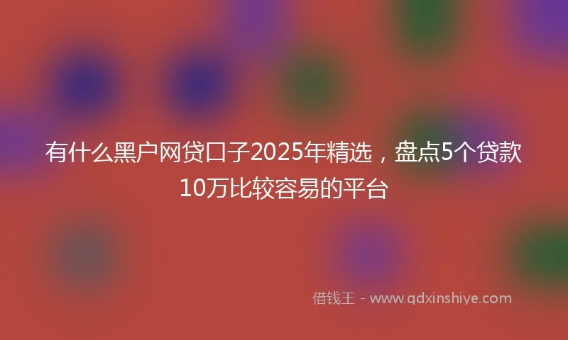 有什么黑户网贷口子2025年精选，盘点5个贷款10万比较容易的平台