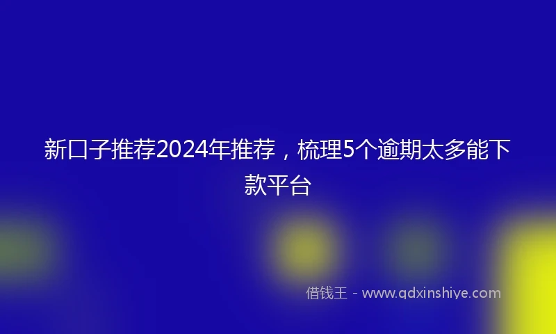 新口子推荐2024年推荐，梳理5个逾期太多能下款平台