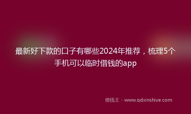 最新好下款的口子有哪些2024年推荐，梳理5个手机可以临时借钱的app