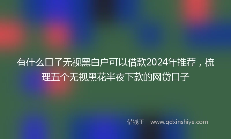 有什么口子无视黑白户可以借款2024年推荐，梳理五个无视黑花半夜下款的网贷口子