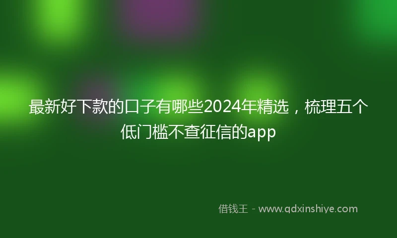 最新好下款的口子有哪些2024年精选，梳理五个低门槛不查征信的app