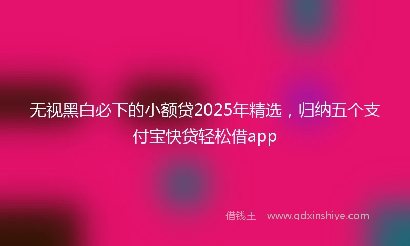 无视黑白必下的小额贷2025年精选，归纳五个支付宝快贷轻松借app