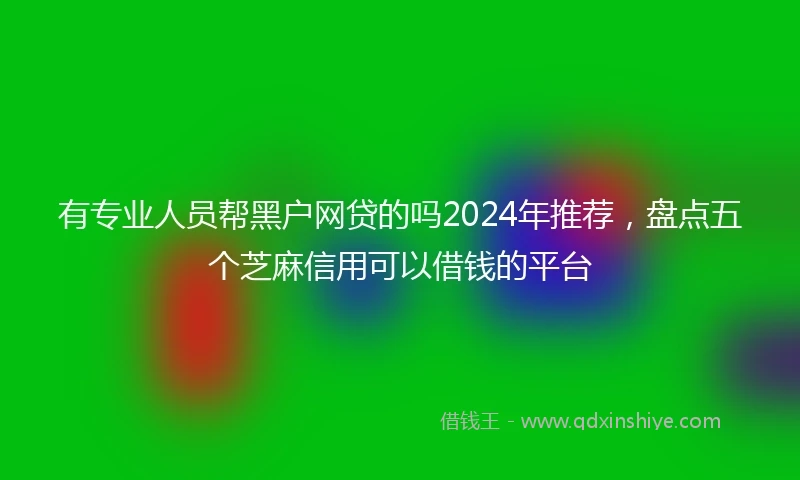 有专业人员帮黑户网贷的吗2024年推荐，盘点五个芝麻信用可以借钱的平台