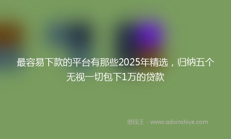 最容易下款的平台有那些2025年精选，归纳五个无视一切包下1万的贷款