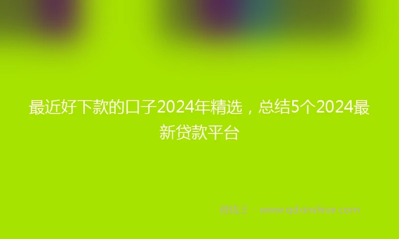 最近好下款的口子2024年精选，总结5个2024最新贷款平台