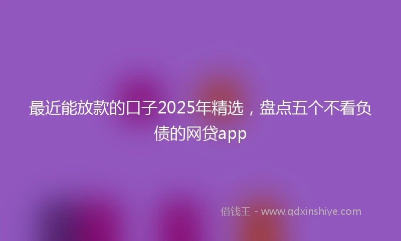 最近能放款的口子2025年精选，盘点五个不看负债的网贷app
