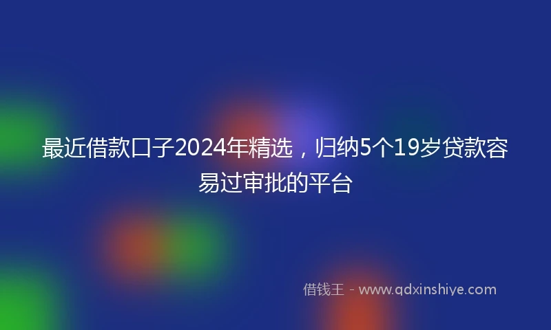 最近借款口子2024年精选，归纳5个19岁贷款容易过审批的平台