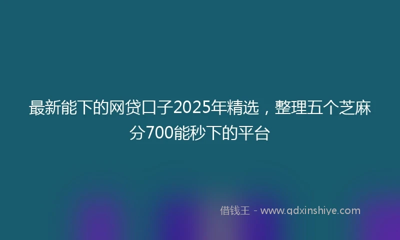最新能下的网贷口子2025年精选，整理五个芝麻分700能秒下的平台
