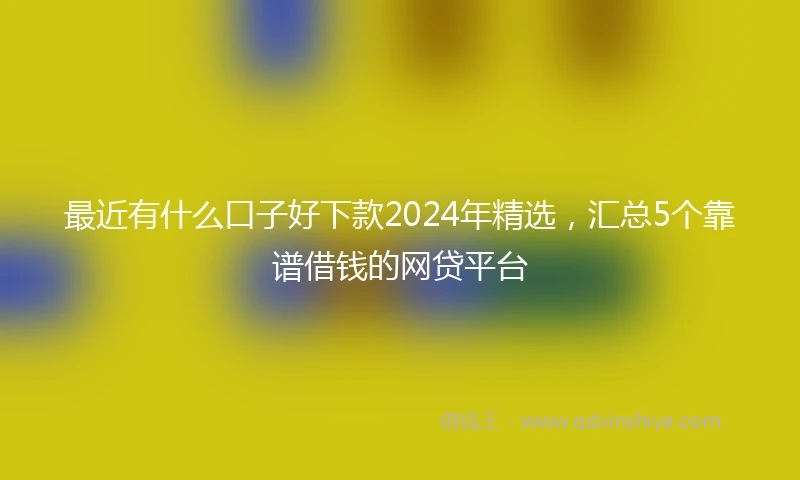 最近有什么口子好下款2024年精选，汇总5个靠谱借钱的网贷平台