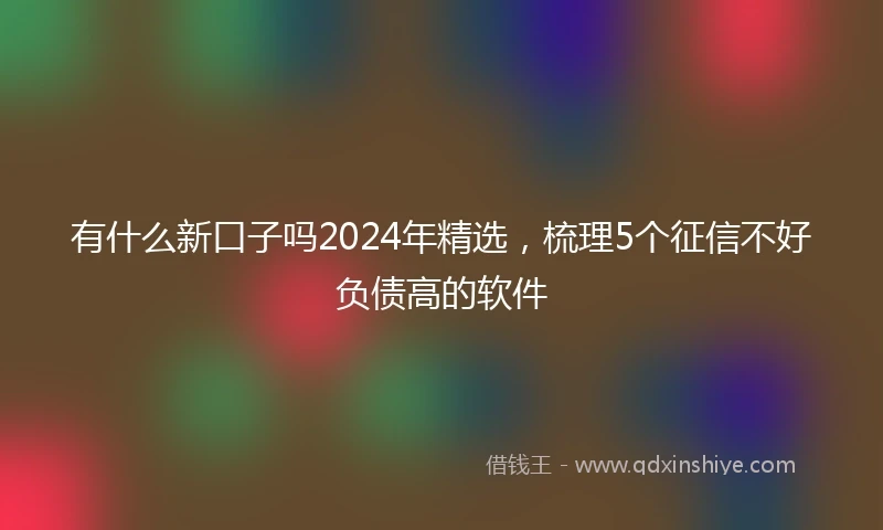有什么新口子吗2024年精选，梳理5个征信不好负债高的软件