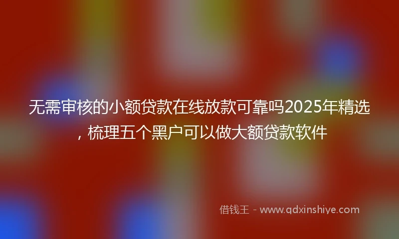 无需审核的小额贷款在线放款可靠吗2025年精选，梳理五个黑户可以做大额贷款软件