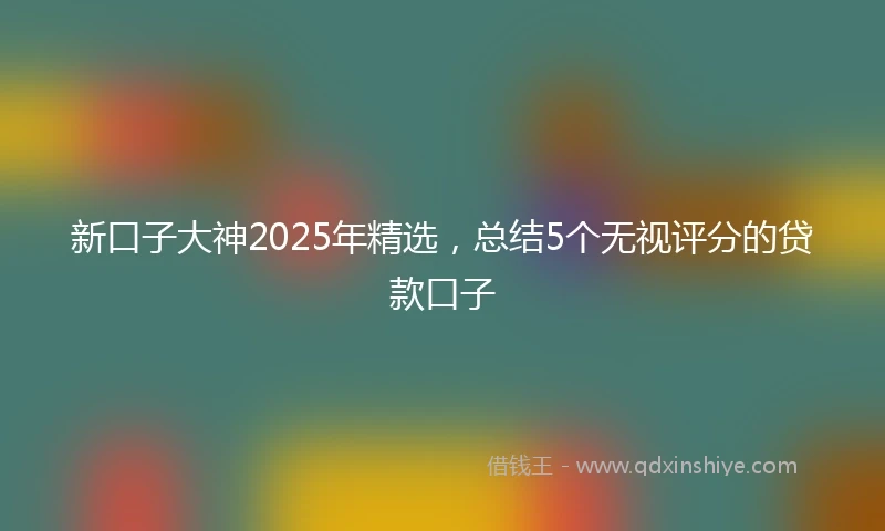 新口子大神2025年精选，总结5个无视评分的贷款口子